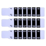Hemoton 30Pcs Forehead Thermometer Strips Color Sensitive Thermometer Discoloration Body Temperature Sticker Black